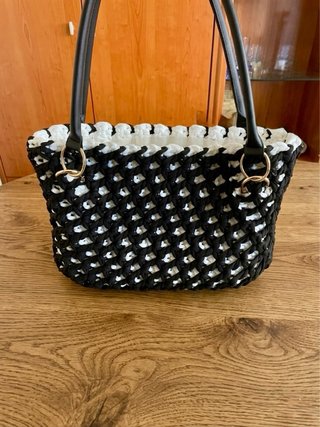 Borsa a spalla fatta a mano - Intreccio Bianco e