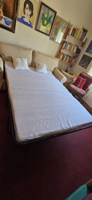 Sofá cama beige tela