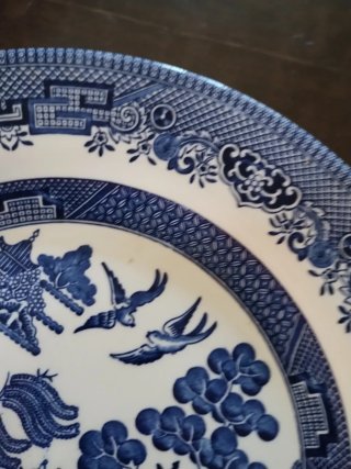 Plato Llano Churchill Azul y Blanco