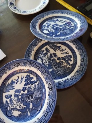 Plato Llano Churchill Azul y Blanco