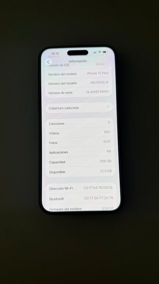 iPhone 15 Plus 256GB Negro