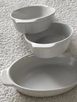LOTE 5 RABANERAS PORCELANA APERITIVOS ENCURTIDOS