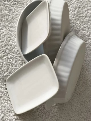 LOTE 5 RABANERAS PORCELANA APERITIVOS ENCURTIDOS
