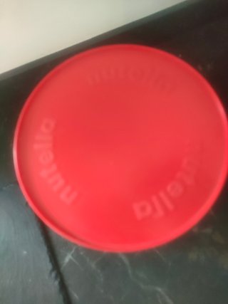 Biscottiera Nutella in vetro con tappo rosso
