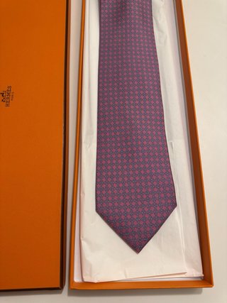 Cravatta Hermès Rosa e Blu