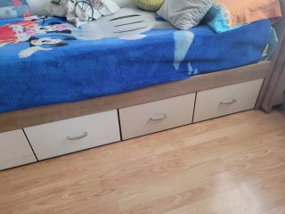 Cama 90x190 con somier y cajones
