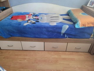 Cama 90x190 con somier y cajones