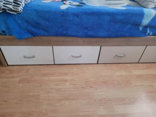 Cama 90x190 con somier y cajones