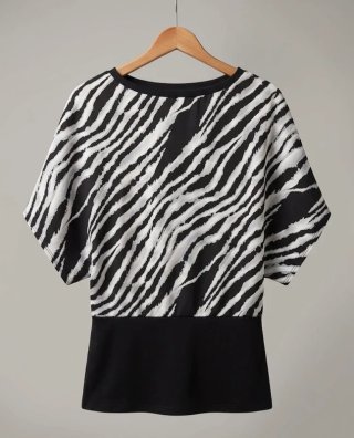 Camiseta Zebra Mujer Manga Corta Seda