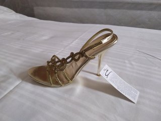 Sandali donna tacco 12 oro