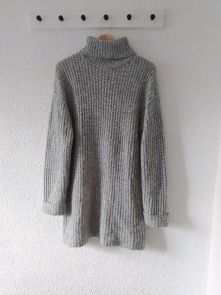 Vestido de punto Zara gris oversize T.XS