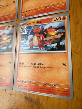 Pack 4 Cartas Pokémon Charmander y Charmeleon