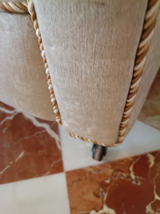 Sofá Chesterfield Beige Terciopelo Tapizado