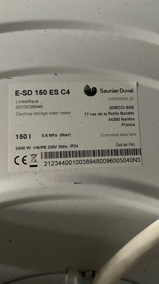 Termo Saunier Duval E-SD150 ES C4