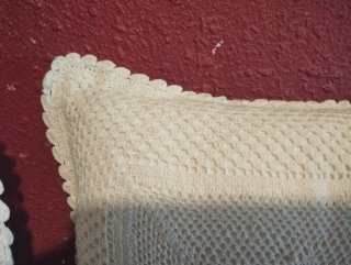 2 Cojines Bordados Blancos 37X37 cm