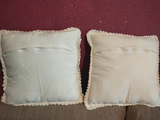 2 Cojines Bordados Blancos 37X37 cm