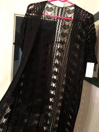 Cárdigan calado talla única negro sin estrenar