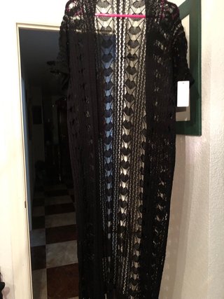 Cárdigan calado talla única negro sin estrenar