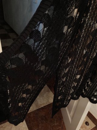 Cárdigan calado talla única negro sin estrenar