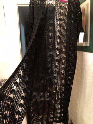Cárdigan calado talla única negro sin estrenar
