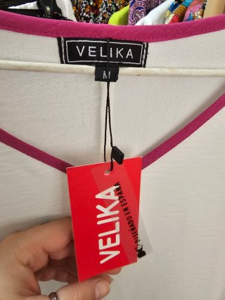 Blusa VELIKA Blanca y Rosa Talla XXXL