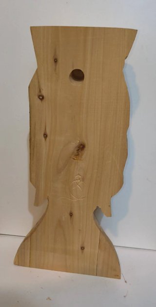 Scultura in legno testa di re barbuto