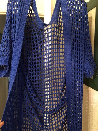 Cárdigan calado azul talla única sin estrenar