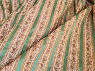 Tessuto jacquard a righe floreali 150x280