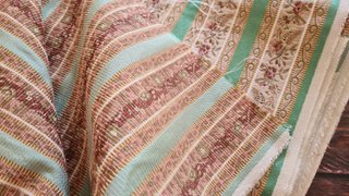 Tessuto jacquard a righe floreali 150x280