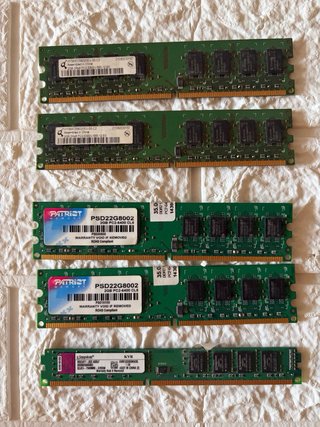 10 RAM DDR2 DDR3 2GB Kingston Patriot Samsung