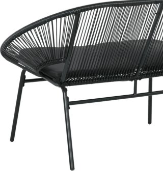 Sofá Acapulco 2 plazas exterior negro