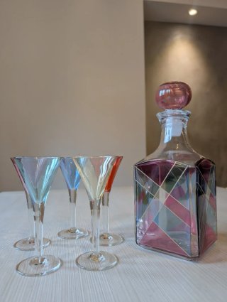 Set liquore Fidenza anni '70 - Design geometrico