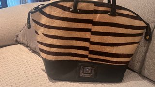 Bolso Adolfo Dominguez Piel y Pelo Rayas