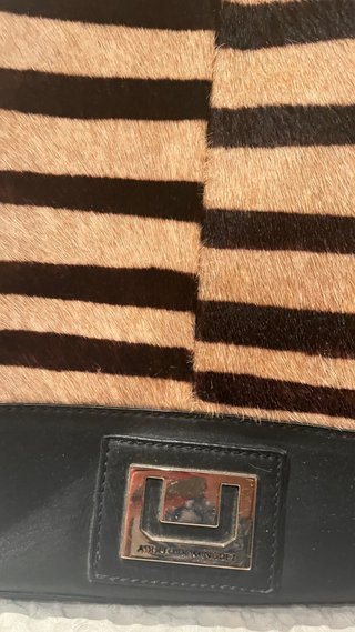 Bolso Adolfo Dominguez Piel y Pelo Rayas
