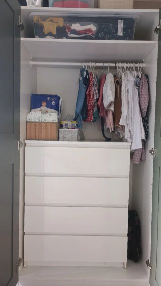 Armario PAX / GRIMO Blanco/Verde Grisáceo