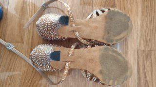 Zapatos de baile dorados talla 37.