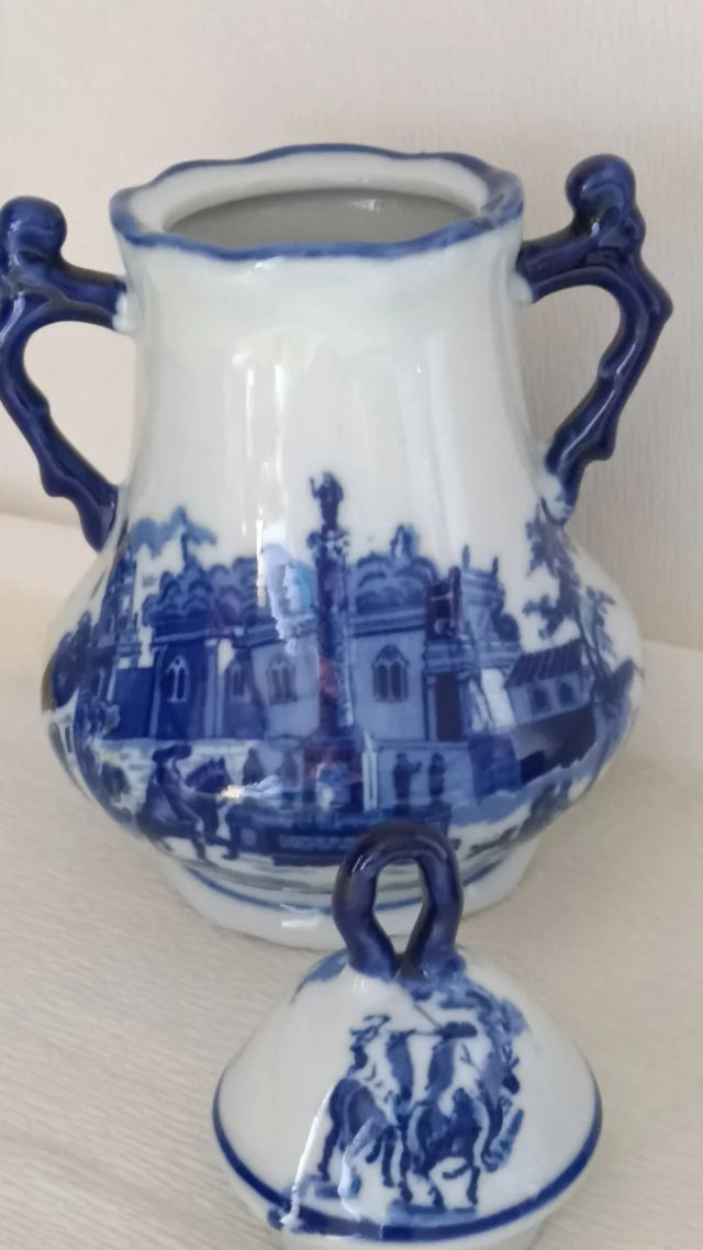 Conjunto porcelana azul vintage años 60