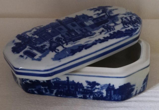 Conjunto porcelana azul vintage años 60