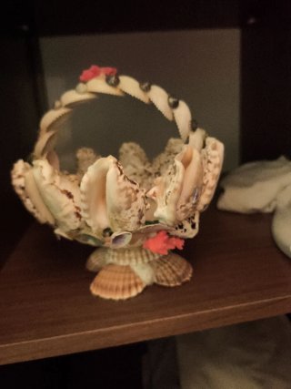 Cestita de conchas decorativa