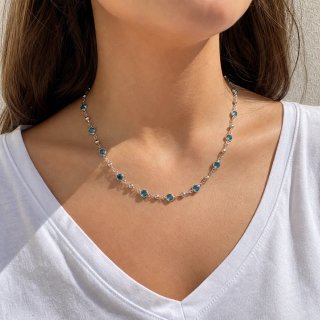 Collar Plata con Piedras Azules