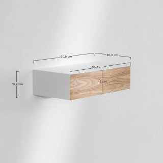 Consola recibidor auxiliar roble/blanco sin montar
