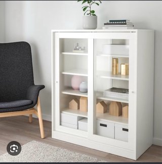 Vitrina IKEA SYVDE Blanca Cristal Madera