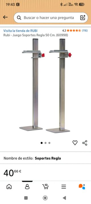 Soportes de regla 50 cm