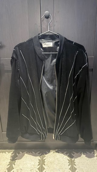 Saint Laurent Jacket Chaqueta Negra Diamantes