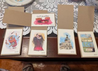 Mini Postales buzón de Madrid y buzón Barcelona