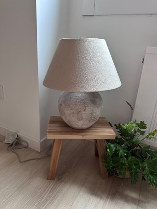Lámpara Zara Home piedra y tela