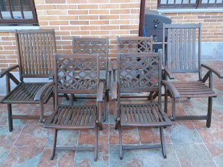 6 Sillas de Teca Plegables
