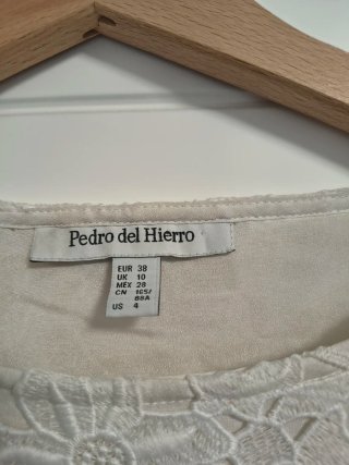 Vestido  Blanco Encaje Verano Talla 38