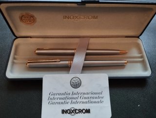 Conjunto Inoxcrom Pluma y Bolígrafo Oro
