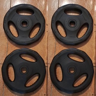 4 DISCOS DE 5KG DE CAUCHO CON ASAS